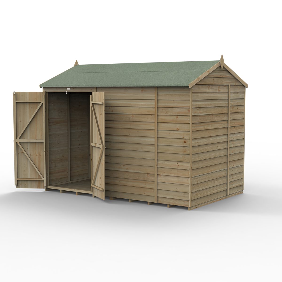 5013053200940 1 4LIFE Reverse Apex Shed 10x6 Double Door No Windows .jpg